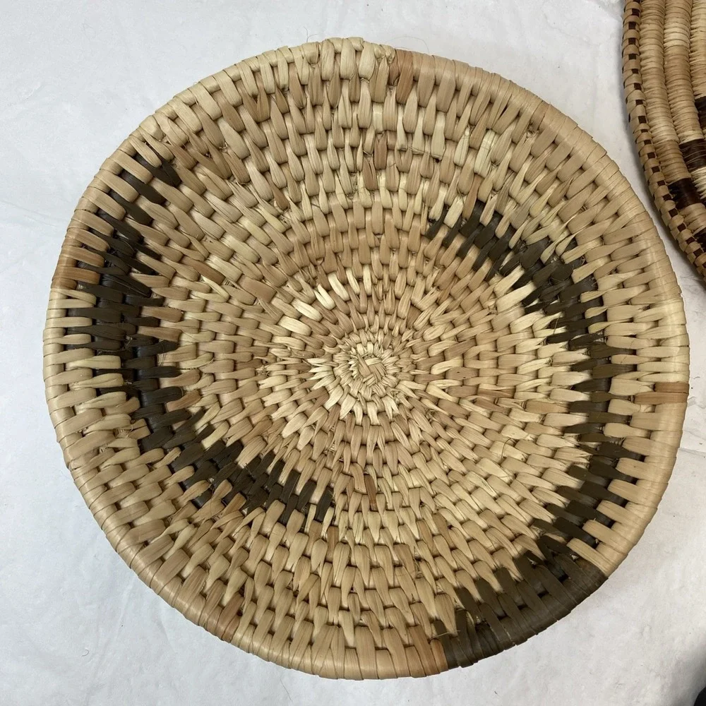 Botswana? Handwoven Coiled Lot Basket Bowls Hanging Art Boho Tribal Coastal‎
